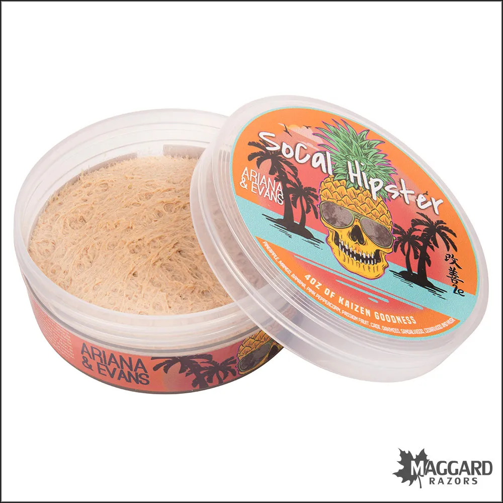 Ariana and Evans SoCal Hipster Artisan Shaving Soap, 4oz - Kaizen 2e Base