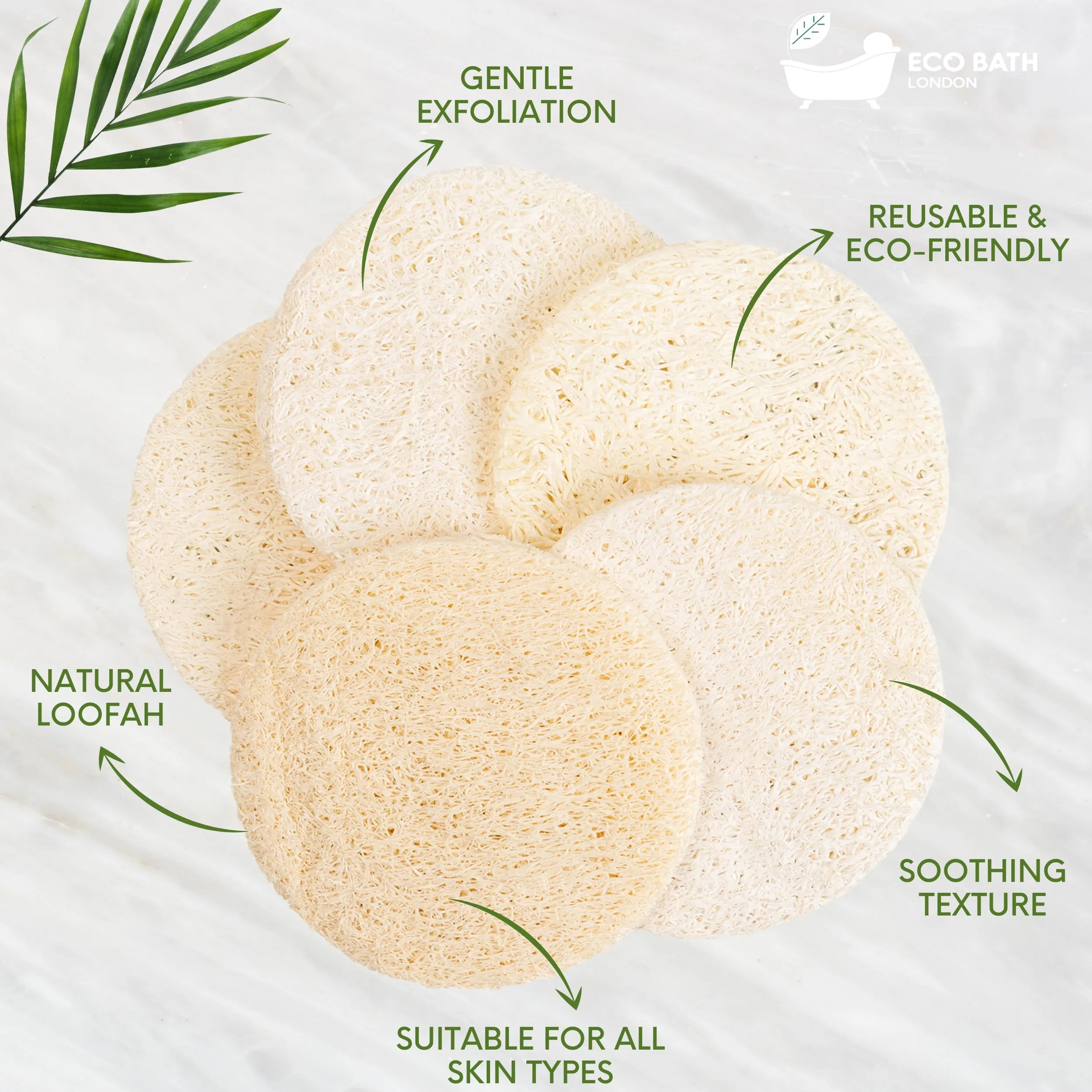 Eco Bath Natural Loofah Facial Pads