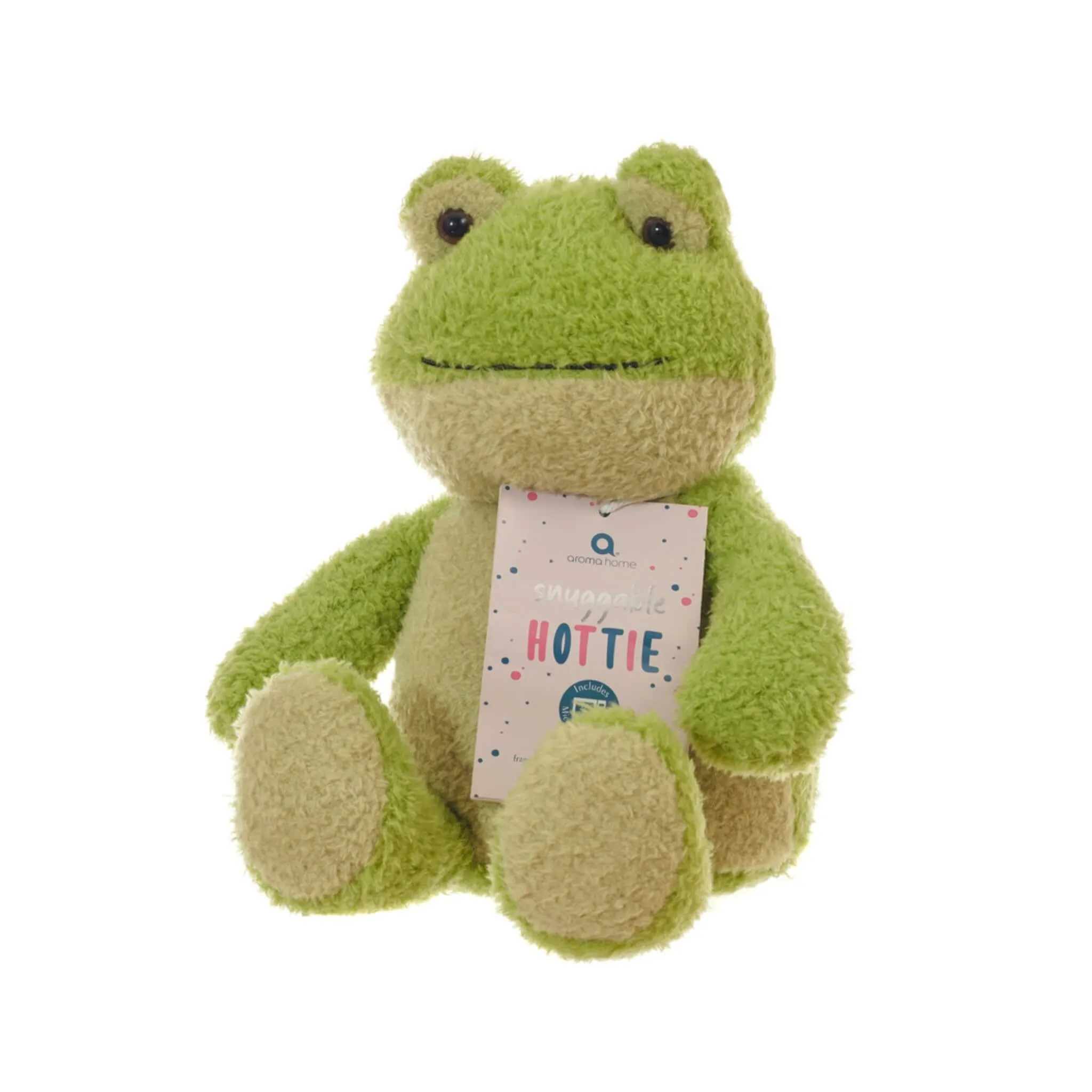 Frog Snuggable Hottie Heatable Animal Toy with Microwavable Pouch